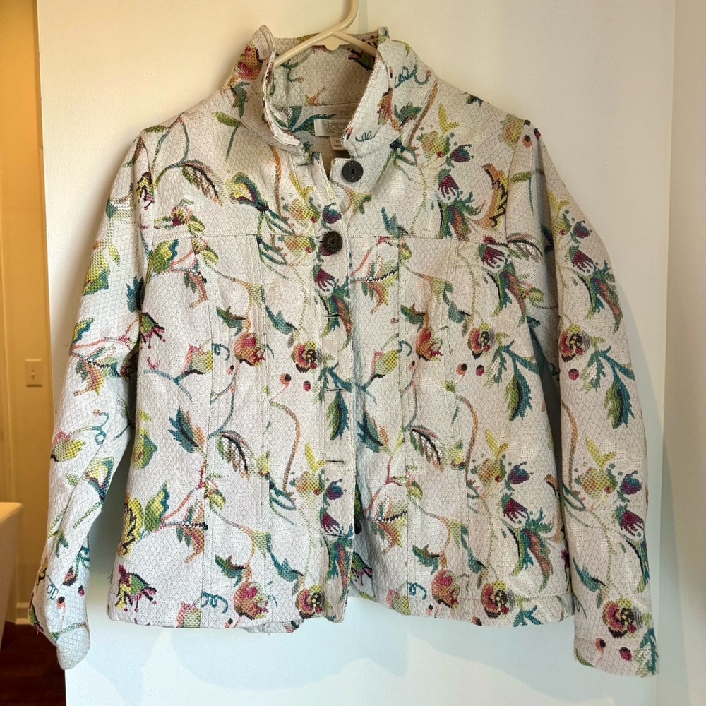 Vintage Christopher & Banks floral embroidered blazer ✨